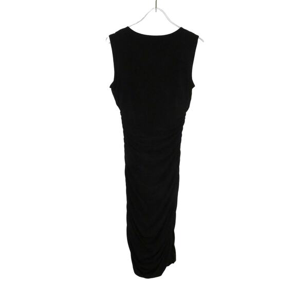 1990s Vintage Intermission Little Black Dress Ruched Cowl Neck Bodycon Small - Picture 5 of 6